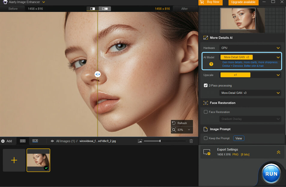 Sharpen Image with Aiarty Image Enhancer