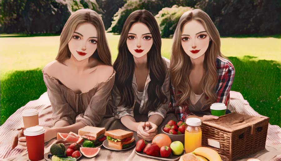 picnic girl painting