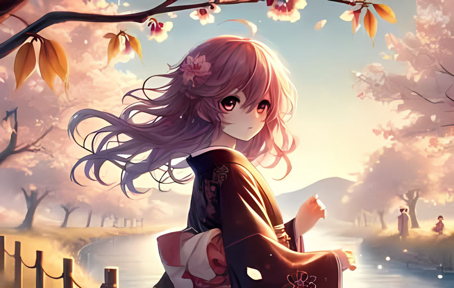 anime girl after using upscale tool