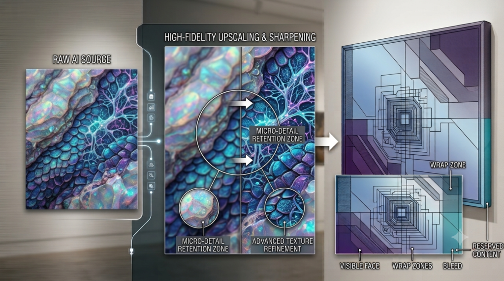 How to upscale AI art for canvas printing step by step