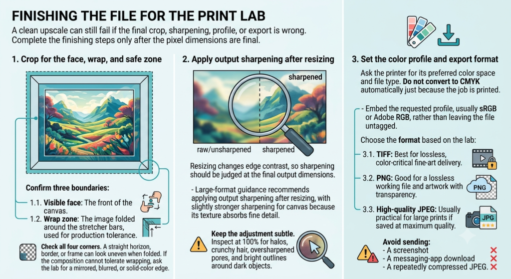 Finishing AI print file with crop wrap and bleed zones