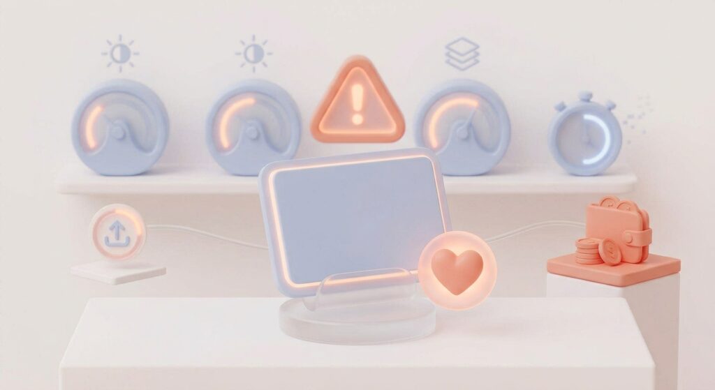 Three types of photo blur illustrated as icons: motion, focus, and compression