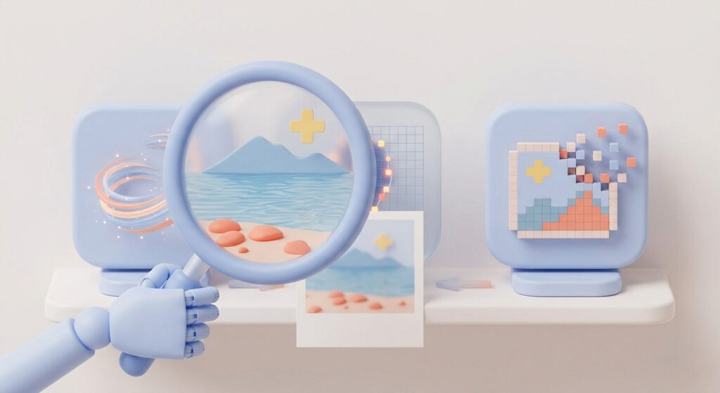 Blank screen with a heart icon representing sentimental value over technical perfection